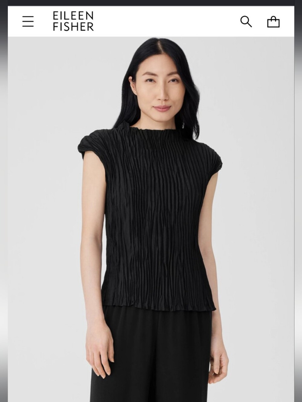 Eileen Fisher Crushed Silk Top